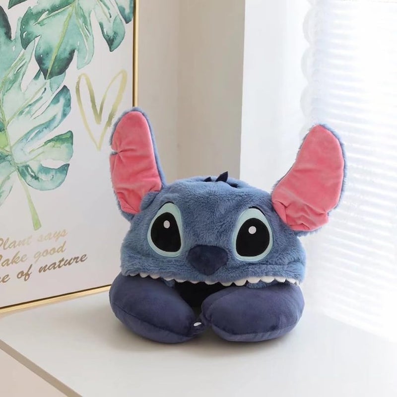 Finex Stitch Monster U-Shape Travel Home Car Neck Pillow for Kids Head Rest Driving Seat Cushion Cute Soft Comfy Cartoon Auto Accessories - Image 2